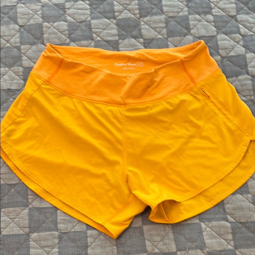 Outdoor Voices Orange Athletic Shorts Lightweight Moisture-Wicking
